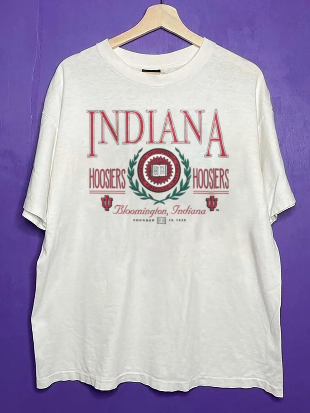 Vintage Indiana University Logo Shirt, Retro Indiana Hoosiers IU Hoosiers Shirt